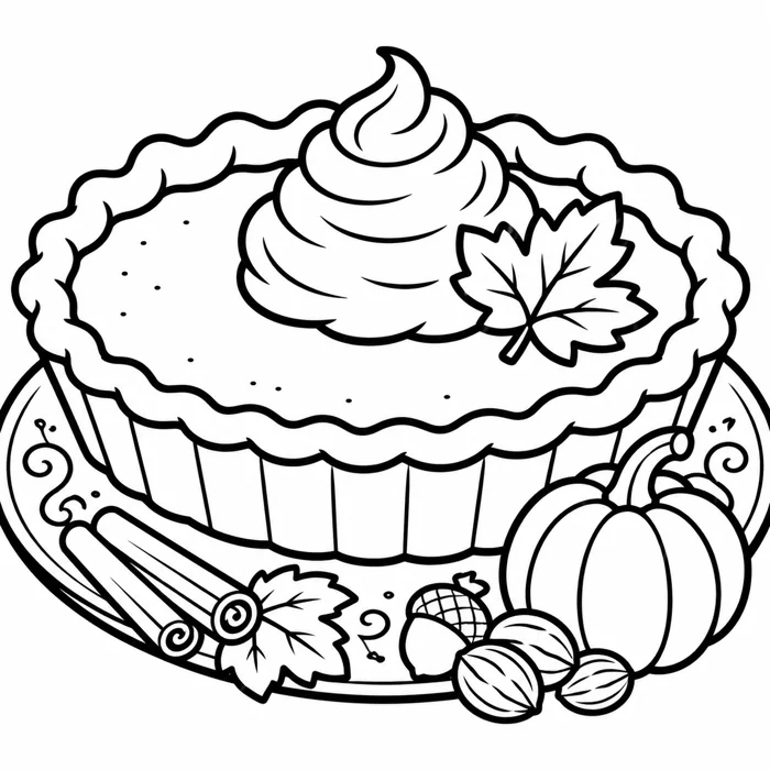 Pumpkin pie coloring page